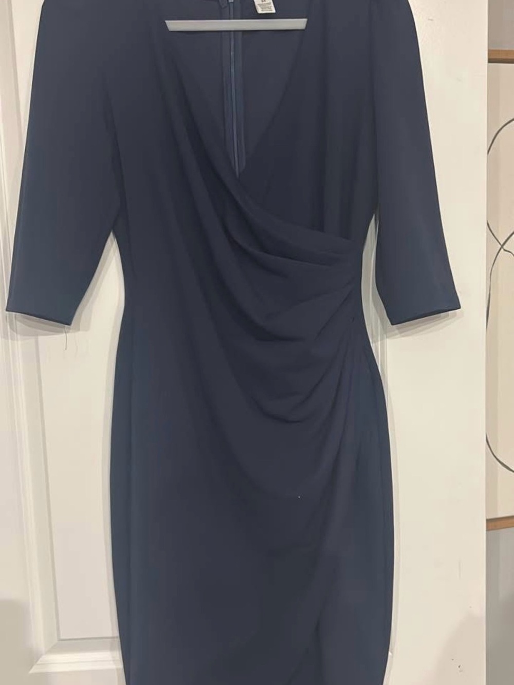 Elegant Navy Wrap-Front Women’s Dress size Medium Formal Business Event
